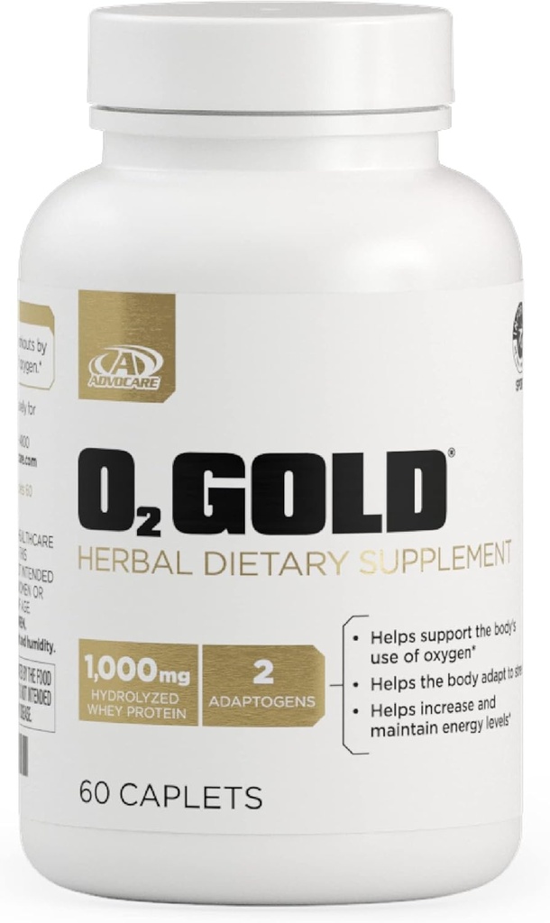 AdvoCare O2 Gold - Blood Oxygen Supplement with Rhodiola Rosea Root & Hydrolyzed Whey Protein - Supports Energy* - 60 Caplets
