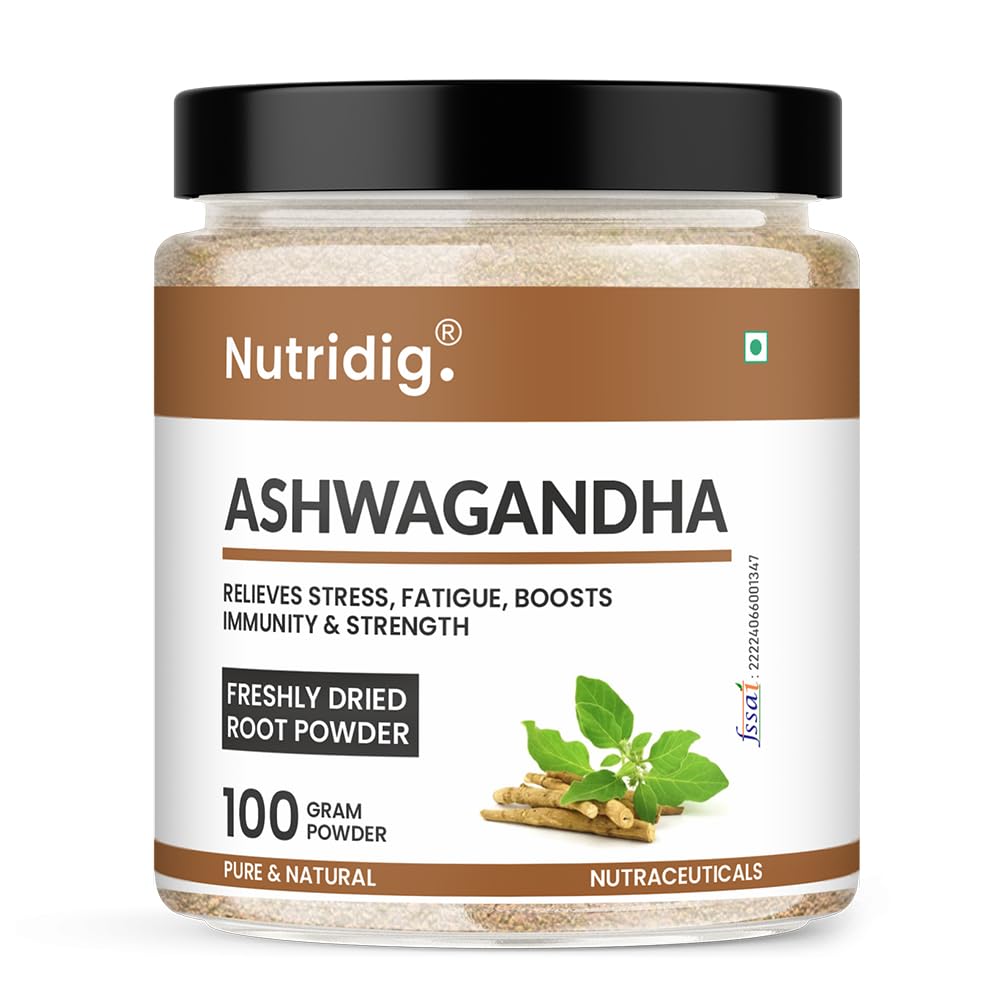 Ashwagandha Root Powder 100g – Freshly Dried, Pure & Natural Stress Relief, Immunity & Strength Booster