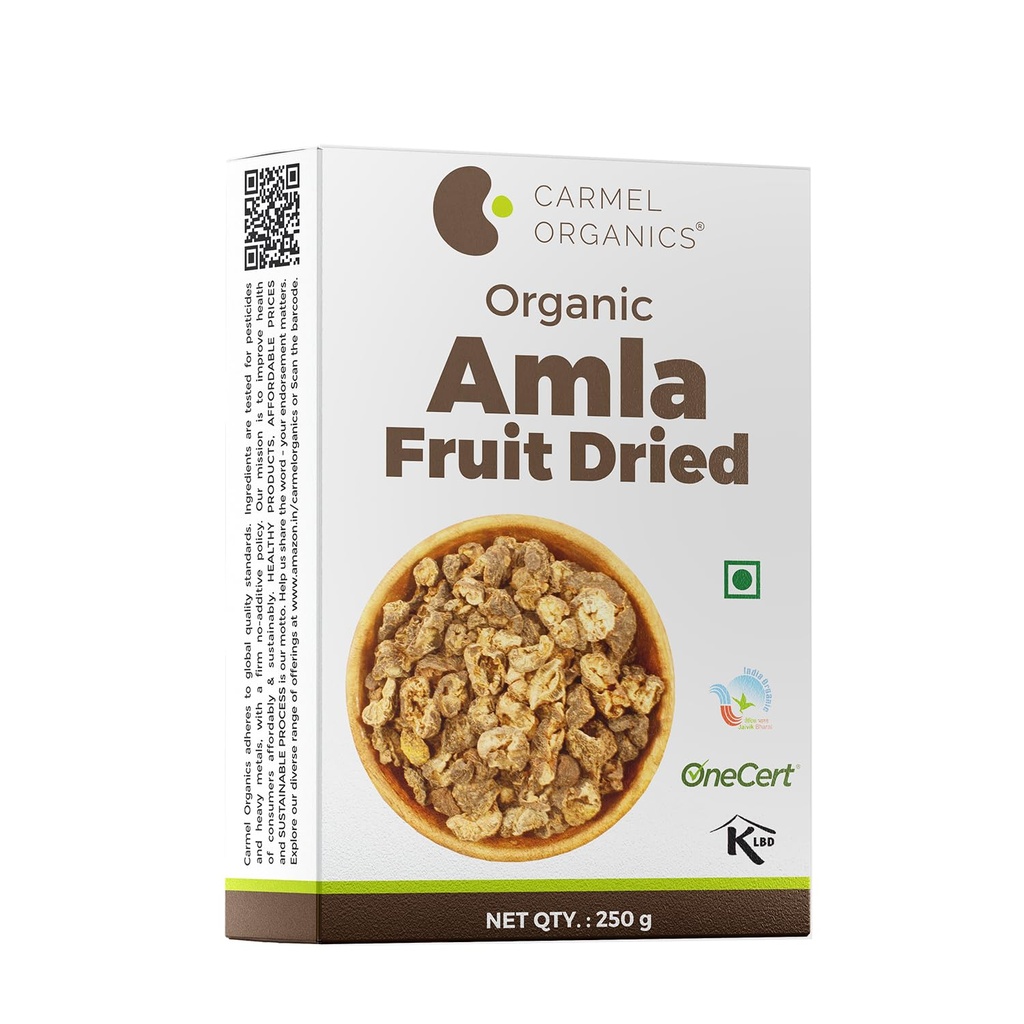CARMEL ORGANICS Amla Fruit Seedless 250 grams Whole