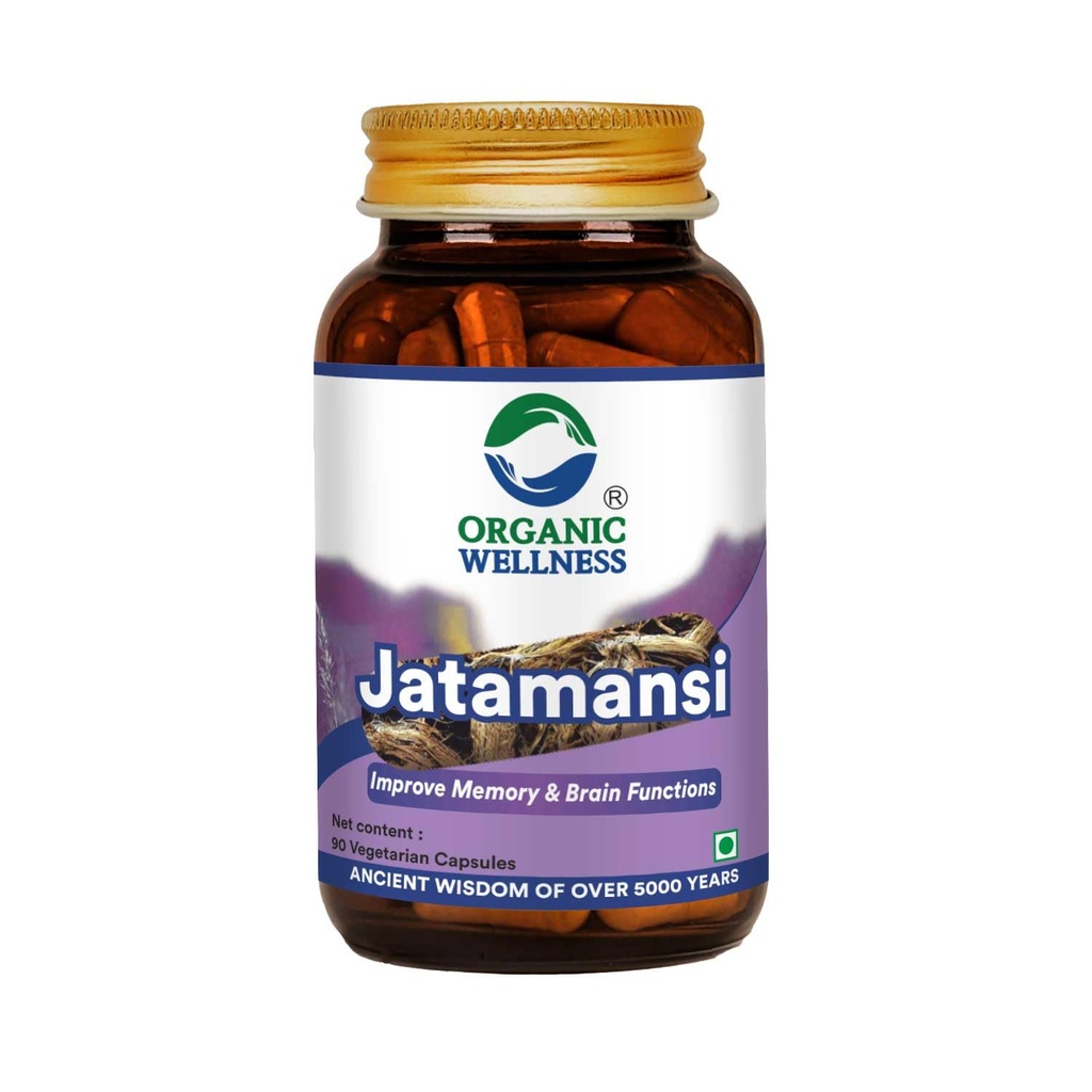 Organic Wellness Jatamansi 90 Vegetarian Capsules | Jatamansi Root Herbal Supplement | Ayurvedic Herbal Formula for Relaxation & Calm | Daily Wellness Support