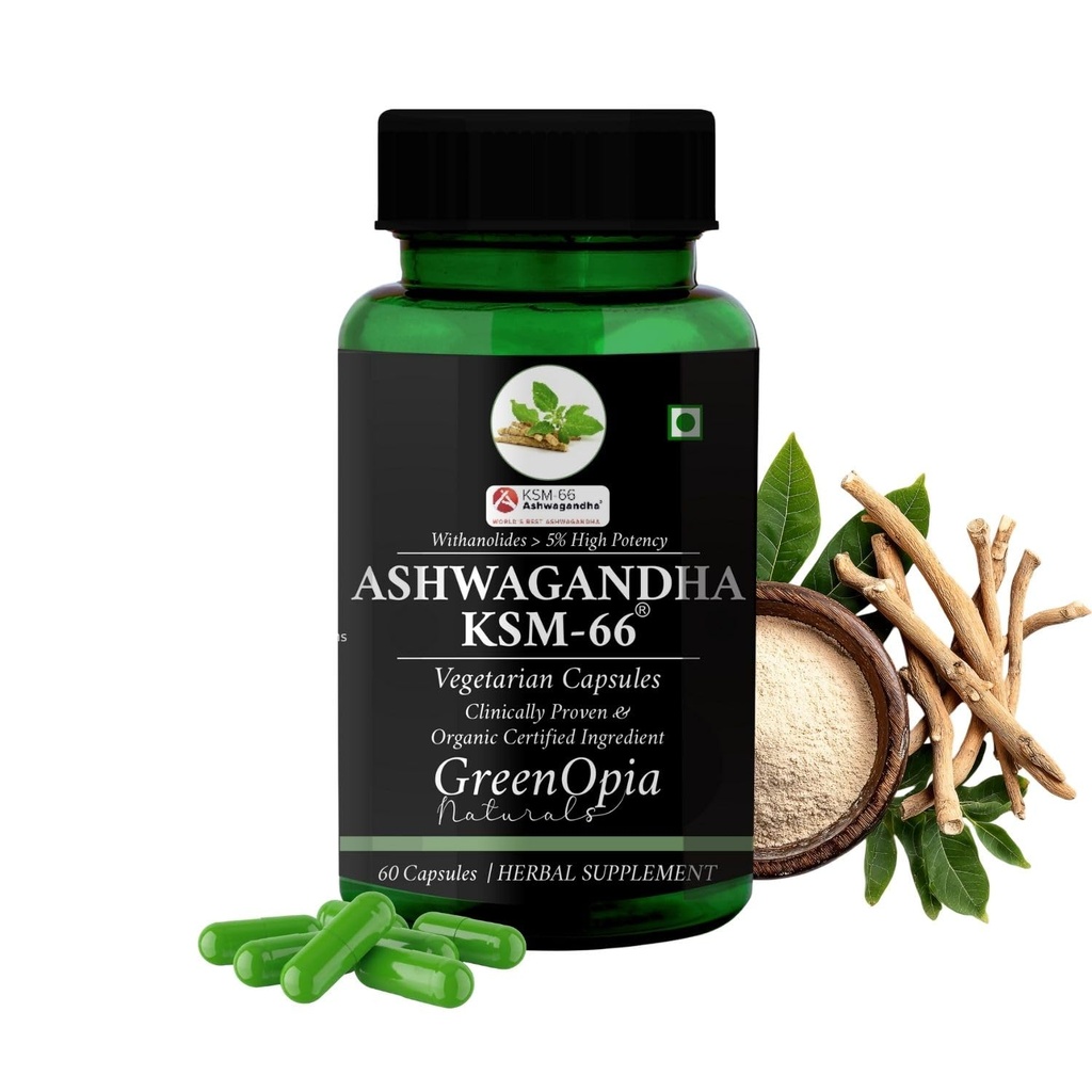 Ashwagandha KSM Vegetarian Capsules for Men & Women | 60 Capsules