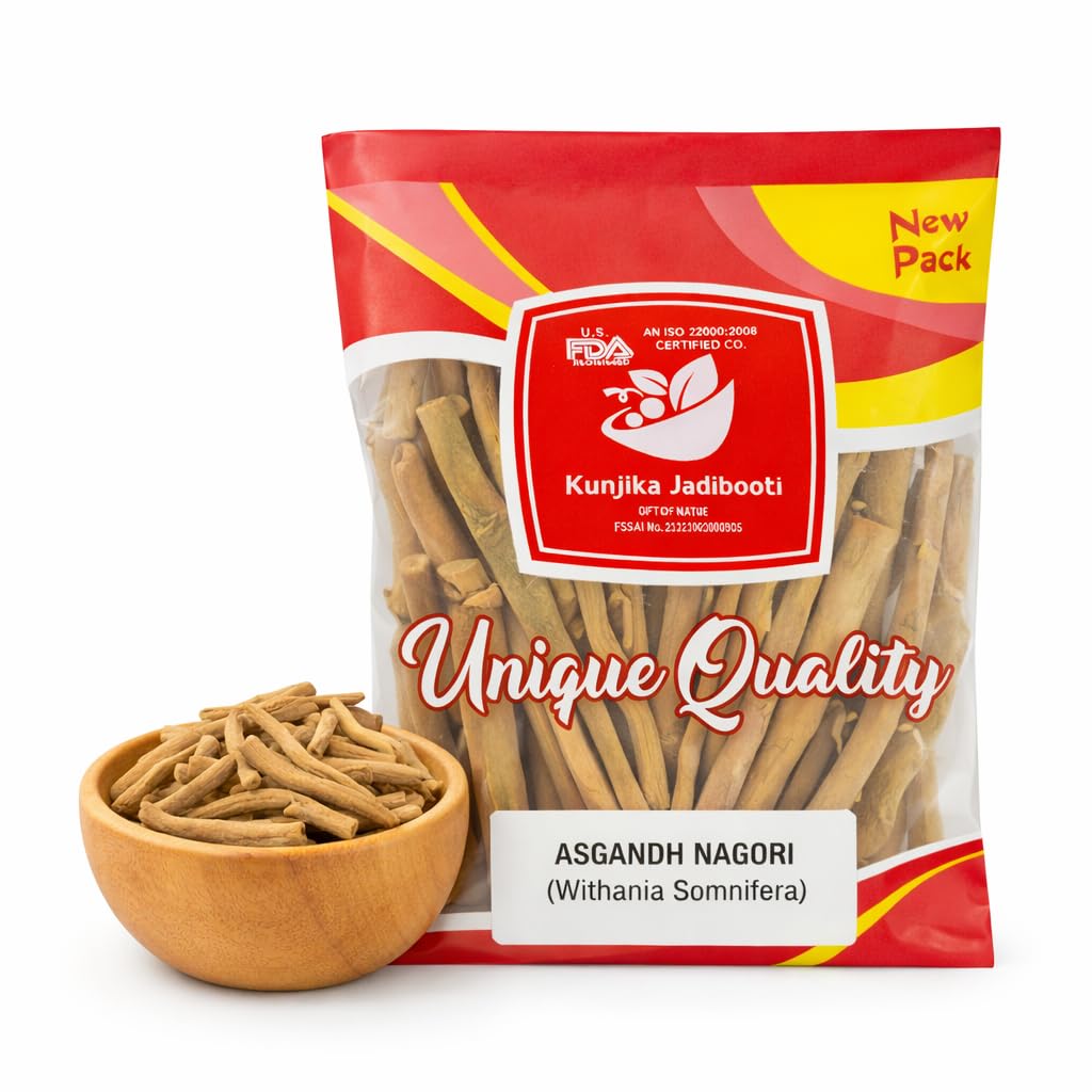Asgandh Nagori Whole Root (Ashwagandha Root) – Premium Nagori Asgandh Jad, Natural Ayurvedic Herb for Traditional Wellness, Herbal Kadha & Powder Preparation – 100% Pure & Natural - 100 gm