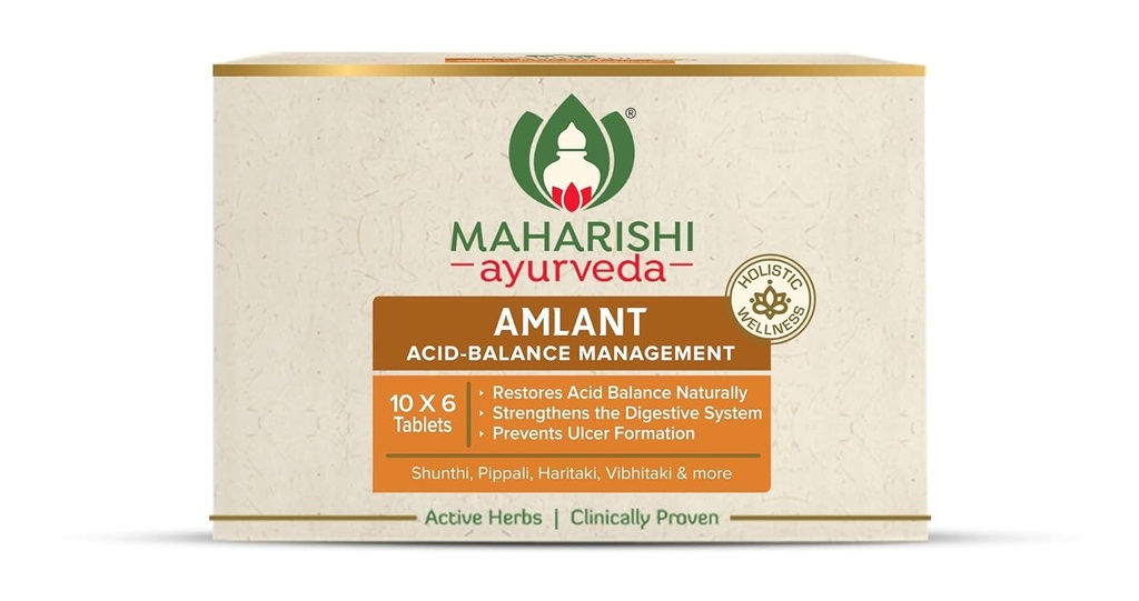 MAHARISHI AYURVEDA Amlant Acid Balance Management- Pack of 4 x 10 * 6 Tab