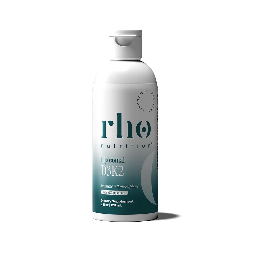 Rho Nutrition Liposomal D3K2 – Ultra High Absorption Liquid Vitamins D3 and K2 Supplement – Supports Immune System & Overall Health; Supports Strong Bones & Muscles, and a Healthy Heart