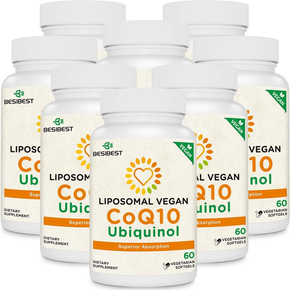1000mg Liposomal CoQ10 Ubiquinol, 480 Vegan Softgels, High Absorption Ubiquinol CoQ10 Supplement, Active Antioxidant Form of Coenzyme Q10 for Heart Function & Energy Production