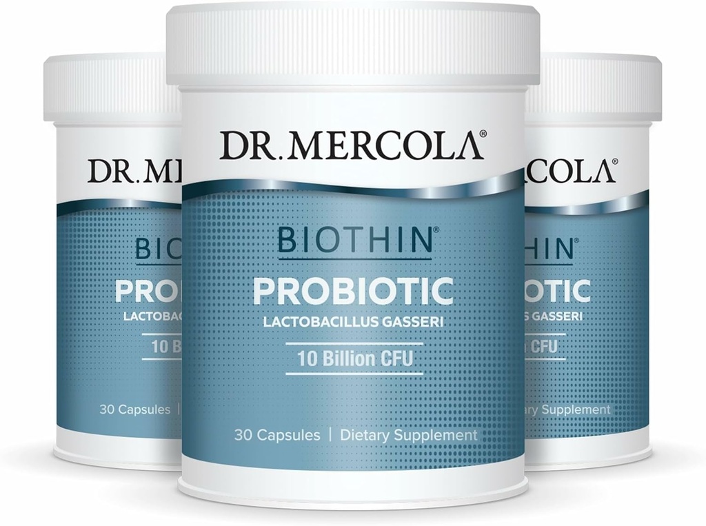 Dr. Mercola Biothin Probiotic - Digestive Health Supplement - Supports Healthy Metabolism - GMO-Free, Gluten-Free & Soy-Free - 90 Delayed-Release Capsules (90 Servings)