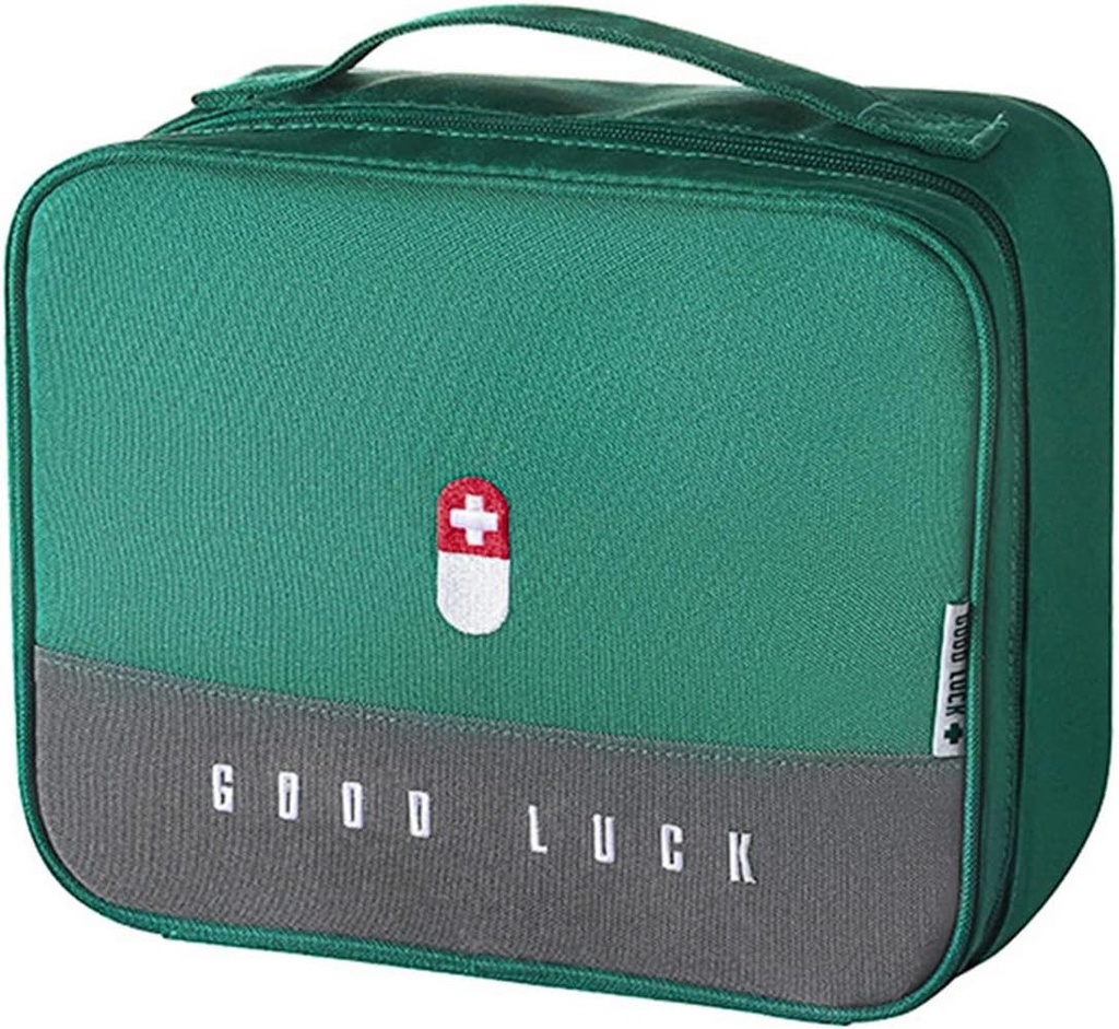 First Aid Bag Empty, Waterproof Emergency Medic Trauma Bag, Medicine Bag For Traveling ,Home Hiking Camping Car Office(Large,Green)