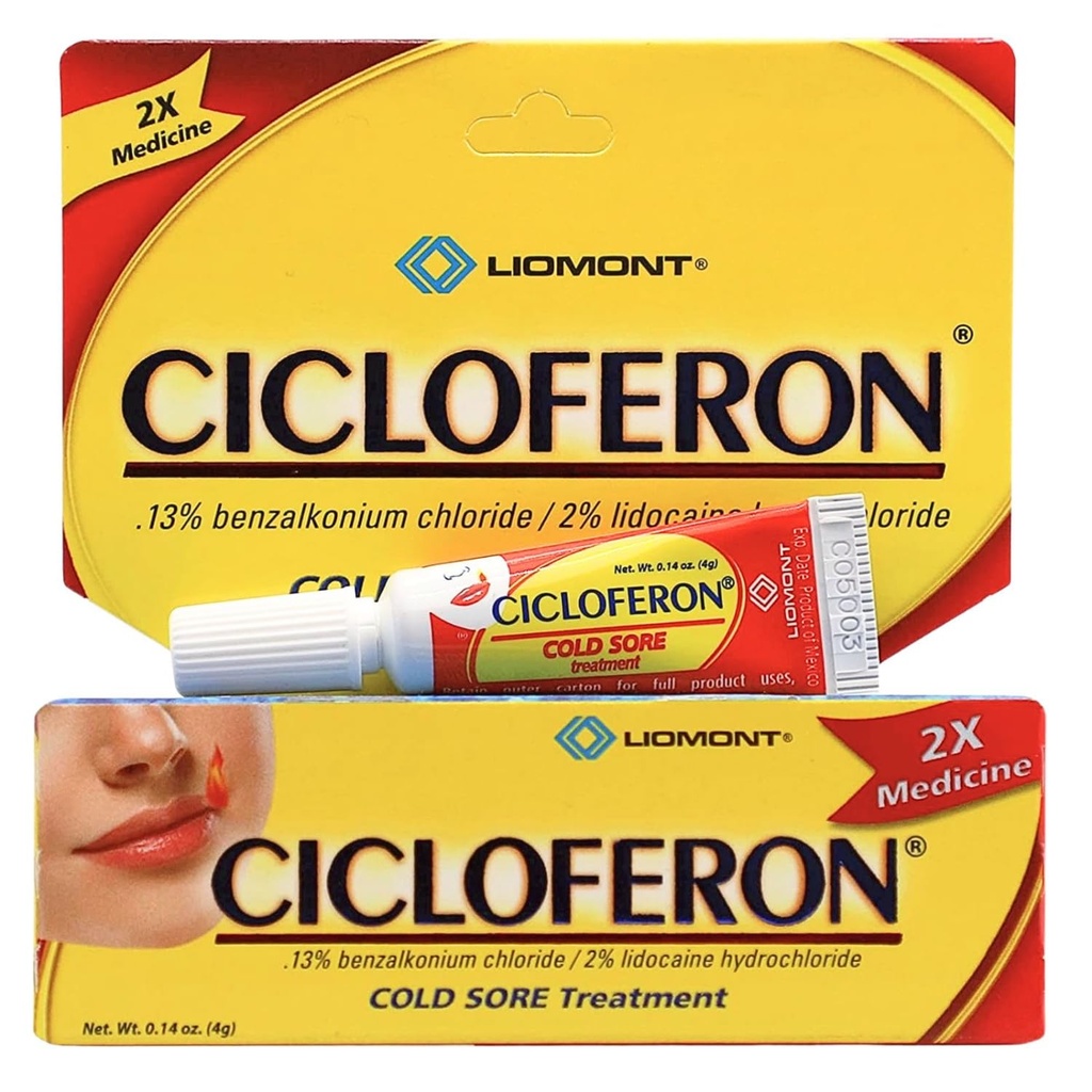 Cicloferon Cold Sore Treatment Gel, Clear, 1 Tube of 0.14 Oz (Pack of 1)