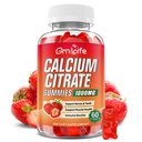 Calcium Citrate Gummies, Sugar Free Calcium Citrate 1000mg for Muscle Healthy, Absorption Calcium Supplements for Adults & Kids, Strawberry, 60 Count