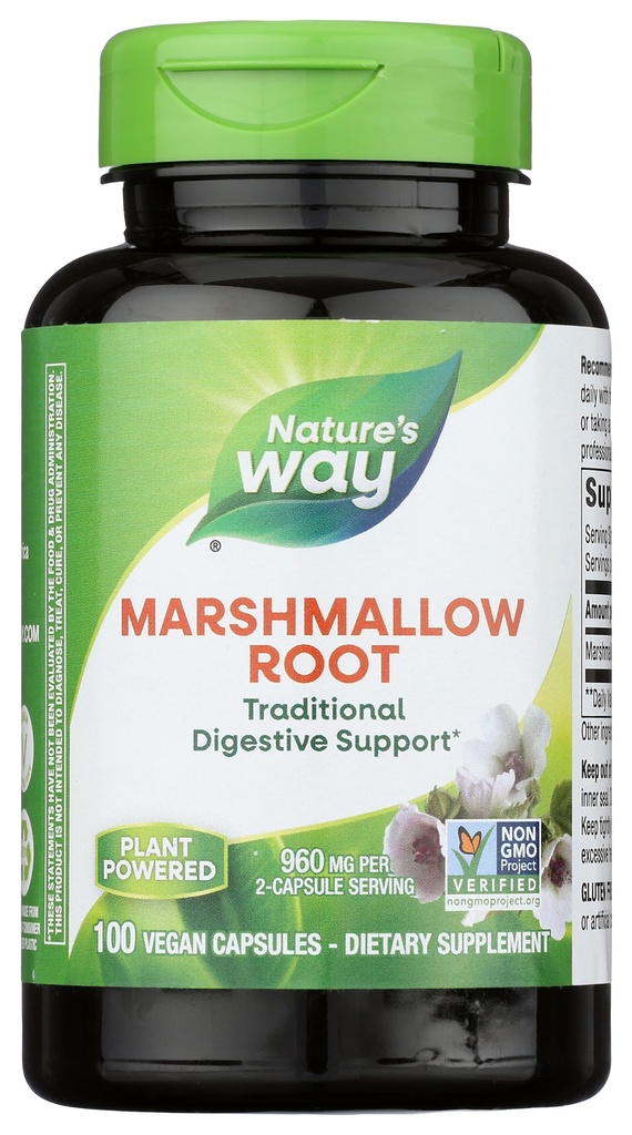 Nature's Way Premium Herbal Marshmallow Root, 960 mg per Serving, 100 VCaps