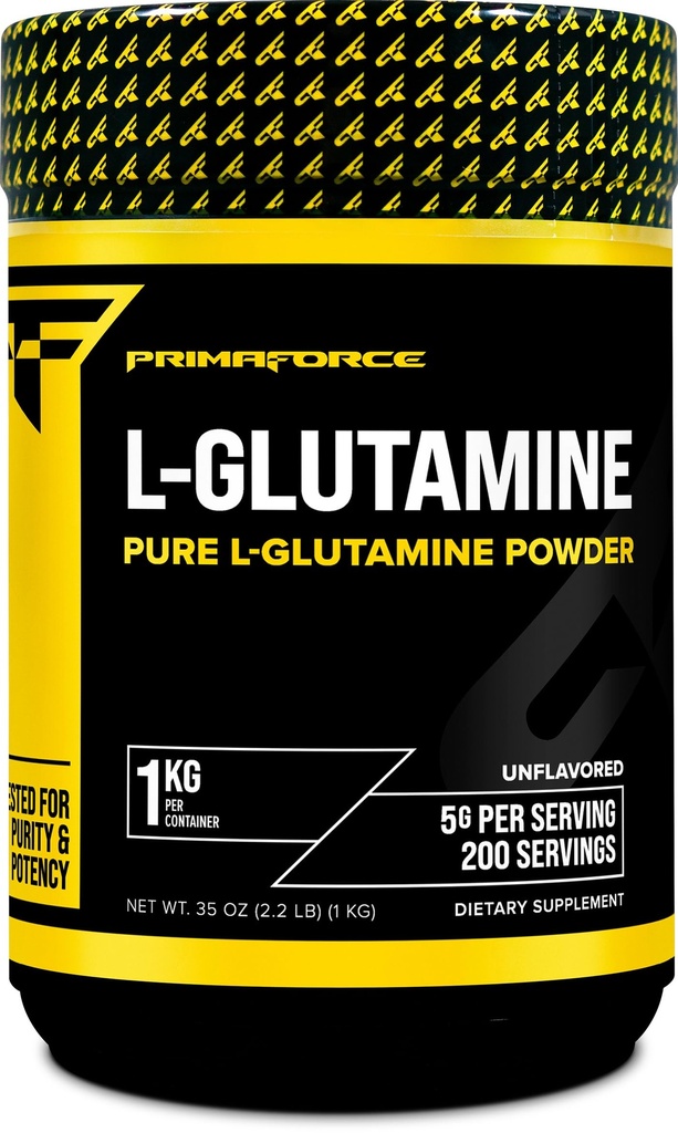 Primaforce L-Glutamine Powder 1000 Grams (1 KG) Unflavored - Pure L-Glutamine Powder, 5g per Serving, GMO-Free, Gluten-Free, 200 Servings