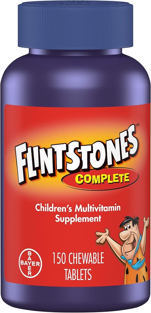 Flintstones Chewable Kids Vitamins, Complete Multivitamin for Kids and Toddlers with Iron, Calcium, Vitamin C, Vitamin D & more, 150ct