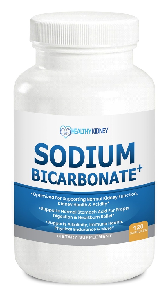 Organic Sodium Bicarbonate Alkaline 650 mg Capsules - Enhanced Kidney Support, Stomach Acid Neutralizer with Alkalizing Superfoods, Immune & Sports Performance Aid, Fast-Acting Antacid – 120 Caps