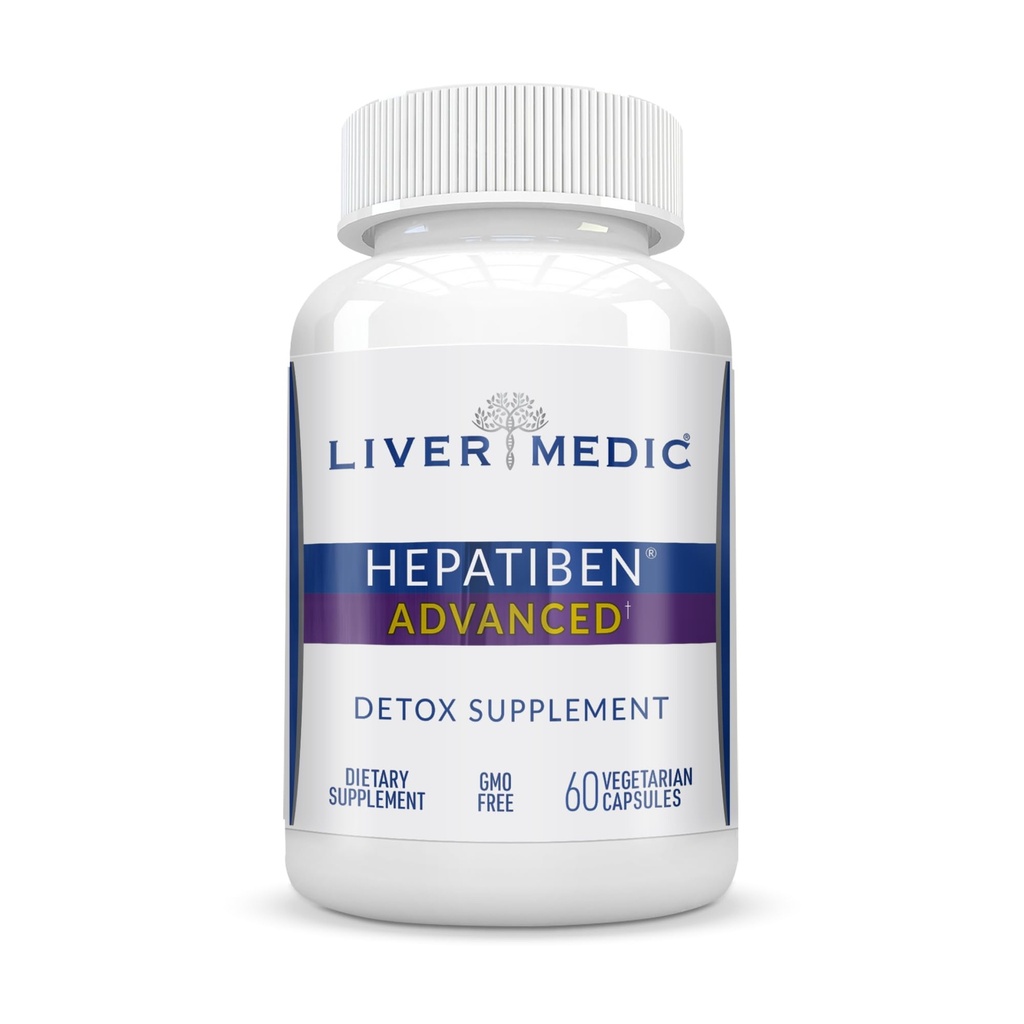 Hepatiben Liver Detox Cleanse, Non-GMO, w/Digestive Repair. Natural Liver Supplement w/Milk Thistle, Silybin, NAC, Choline, Turmeric, Berberine, L-Glutathione 60CT