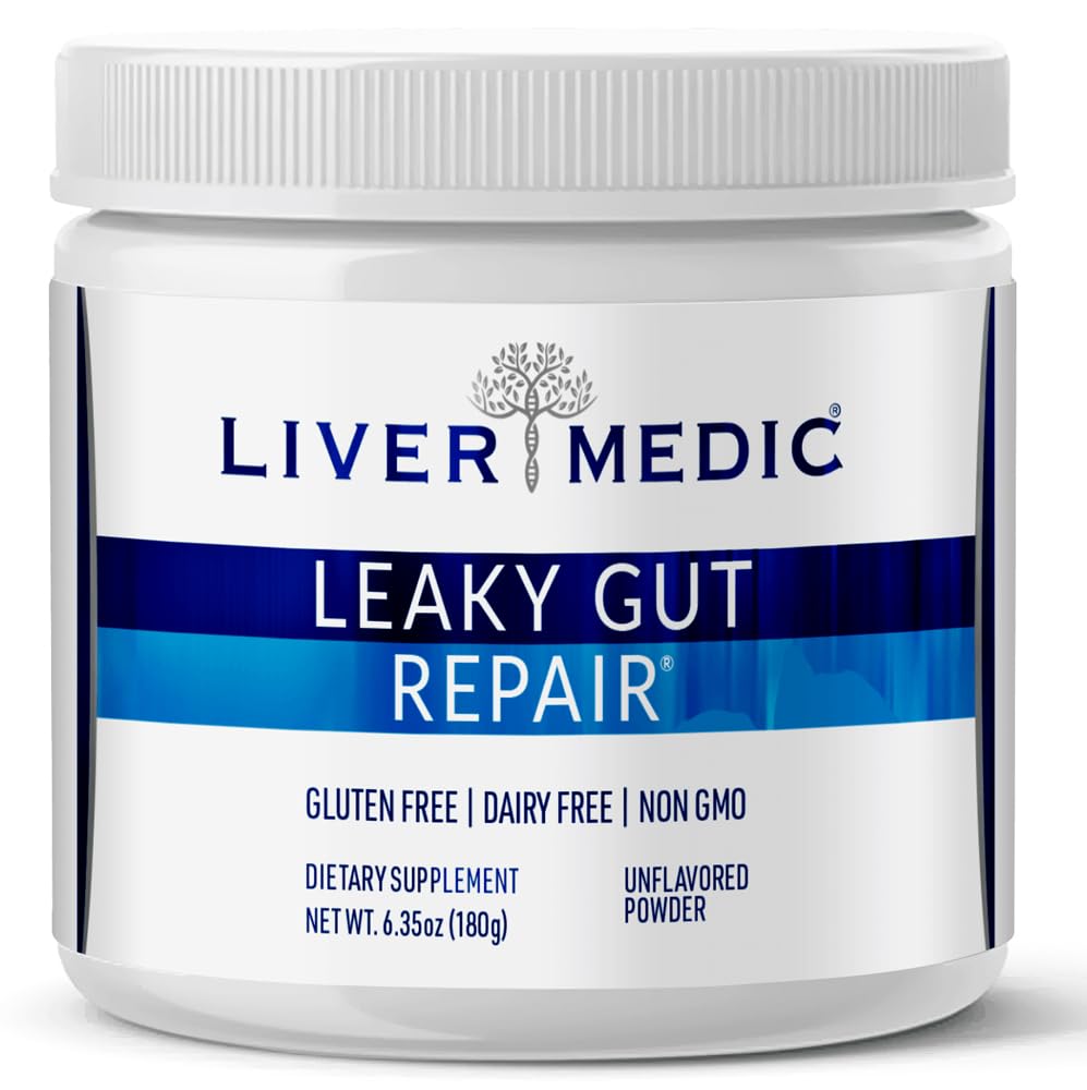Leaky Gut Repair Supplement - Glutamine, Slippery Elm, Quercetin, Licorice Root. Supports IBS, Heartburn, Bloating, Gas, Constipation, SIBO, Energy Levels, Skin, Unflavored Powder, 180g