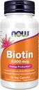 NOW Foods Supplements, Biotin 5,000 mcg, Amino Acid Metabolism*, Energy Production*, 60 Veg Capsules