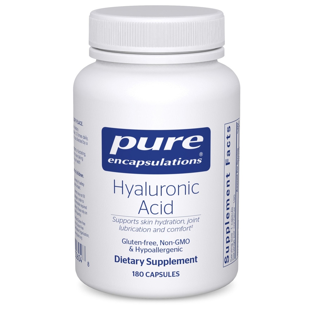 Pure Encapsulations Hyaluronic Acid - for Skin Hydration, Joint Lubrication & Joint Health* - Effective Absorption - Gluten Free - Vegan & Non-GMO - 180 Capsules