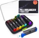 BEXEEN Weekly Pill Organizer 2 Times a Day - Pill Box 7 Day Am Pm - Travel Medicine Organizer Twice Daily Vitamin Holder Portable Supplement Case Week Morning Night Med Dispenser Detachable Container