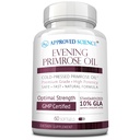 Approved Science Evening Primrose Oil - Maximum Strength - Cold Pressed - 10% GLA - Hormonal Balance, Skin and Heart Health - 60 Softgels - All Natural