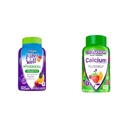 Vitafusion Fiber Well Probiotics Gummies Adults 60 Count & Calcium Gummy Vitamins Bone Teeth Support Fruit Cream Flavored 100 Count