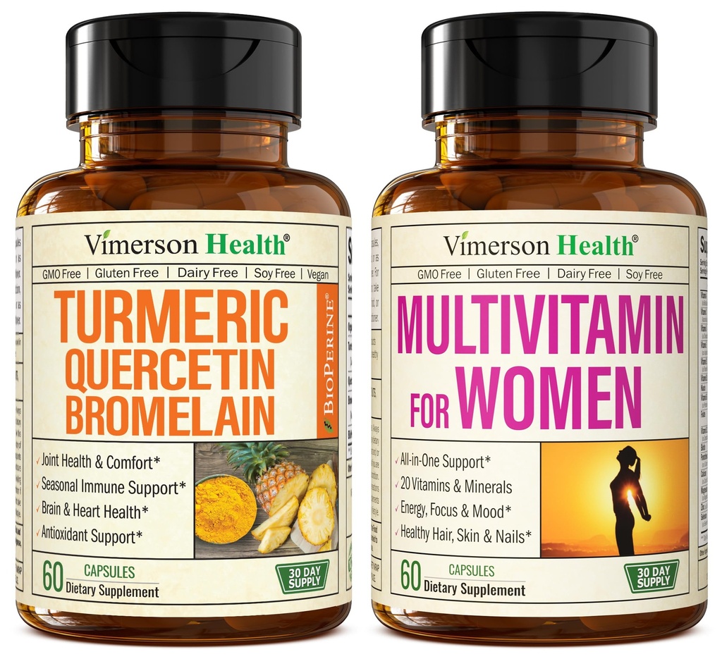 Quercetin with Bromelain & Turmeric Curcumin & Complete Multivitamin for Women
