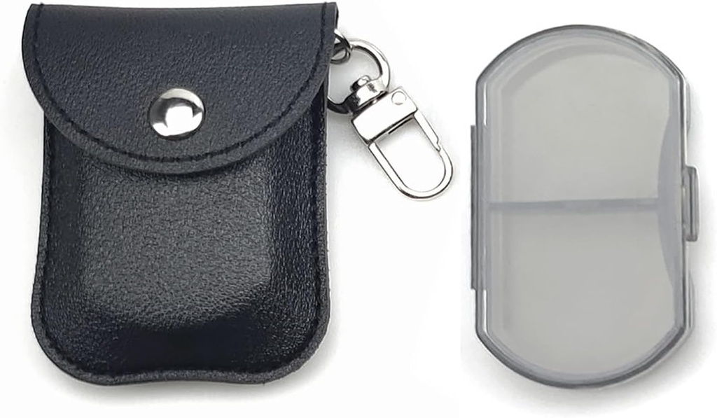 VOFOON Small Pill Organizer, Travel Pill Box for Purse, Keychain Pill Holder, Pocket Pill Container, 2 Times a Day Daily Portable Medicine Vitamin Case, Fish Oil Box, Supplement Box