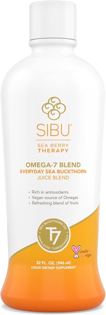 sibu Blend Sea Buckthorn Fruit Juice - Omega 7 Sea Buckthorn Purée Mixed with Healthy Fruit Juice - Potent Omega 7 Supplement, 32 Ounces