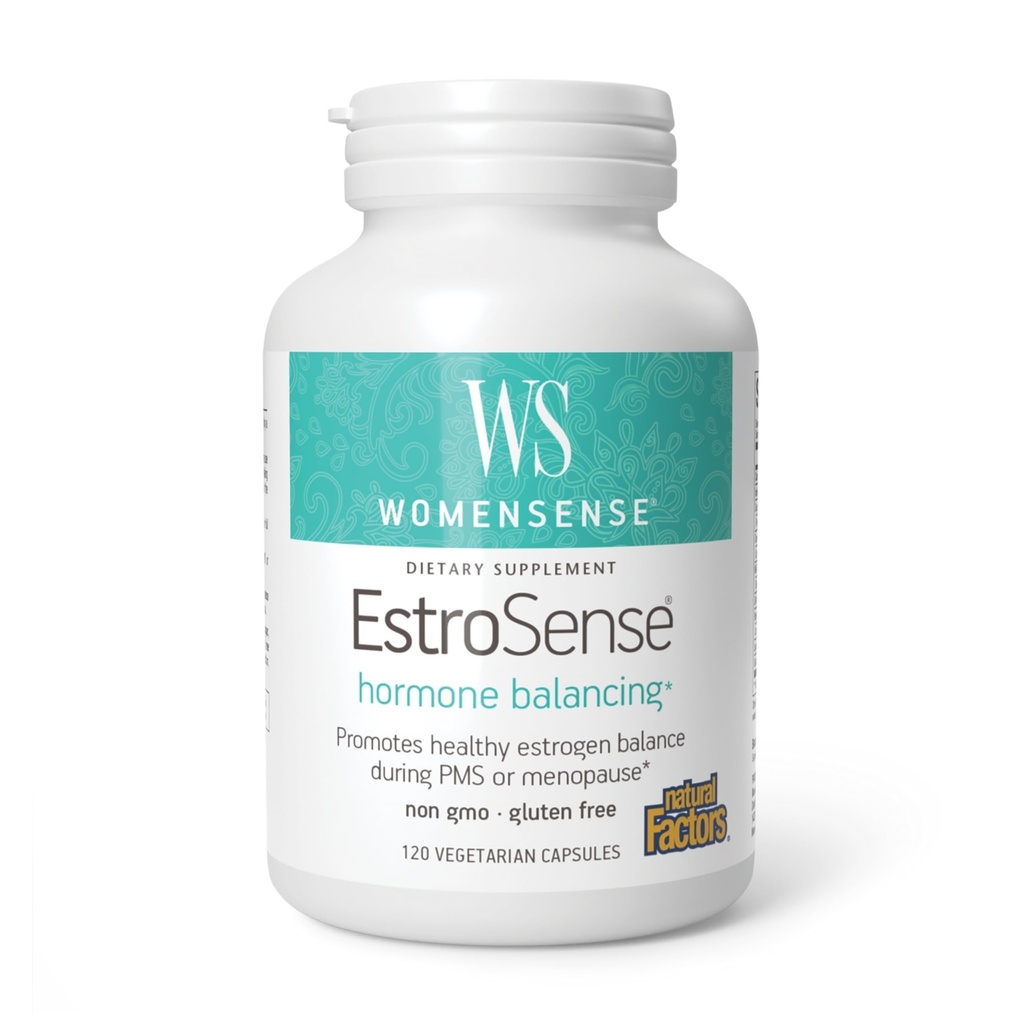 Natural Factors WomenSense EstroSense - Daily Hormonal Balance Support Supplement - Supports Healthy Menstruation & Menopause - Non-GMO Natural Supplement - 120 Vegetarian Capsules (60 Servings)
