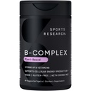 Sports Research® Vitamin B-Complex - Full Spectrum of B Vitamins with Methylated B12 & Folate - Gluten Free · Plant-Based · Non-GMO · Vegan-Friendly Formula - 60 Veggie Softgels