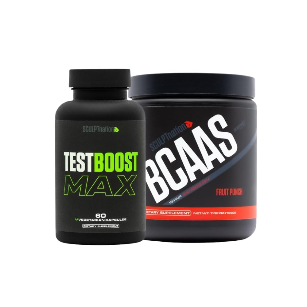 Sculpt Nation by V Shred Test Boost Max and BCAA Fruit Punch Powder Bundle