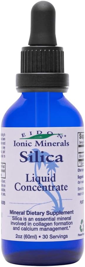 Eidon Liquid Silica Mineral Concentrate - Silica Supplement Drops for Hair, Skin and Nails, Supports Collagen Production, Helps Manage Calcium, No Added Sugar - 2 oz