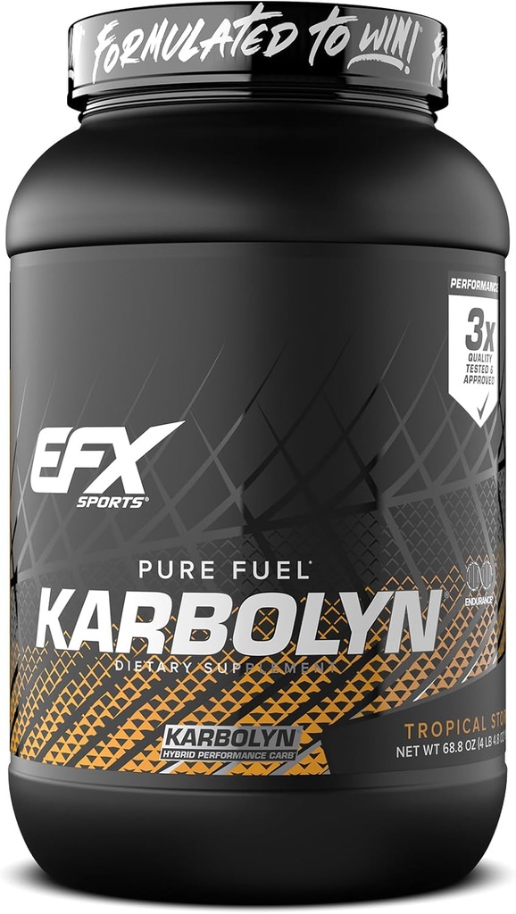 EFX Sports Karbolyn Fuel | Fast-Absorbing Carbohydrate Powder | Carb Load, Sustained Energy, Quick Recovery | Stimulant Free | 37 Servings (Tropical Storm)