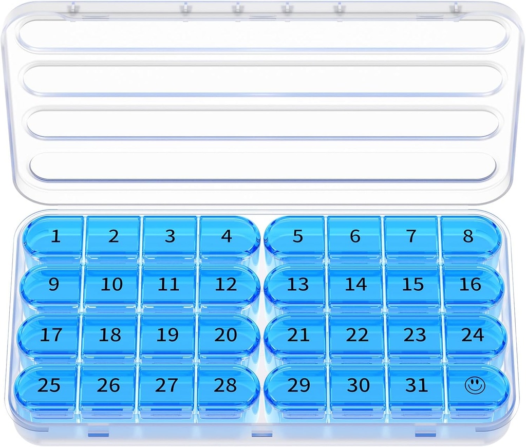 Zoksi Monthly Pill Organizer 1 Times a Day, 30 Day Pill Box Organizer,One Month Pill Case for Travel, 31 Day Daily Medcine Container for Vitamins, Supplement & Medication