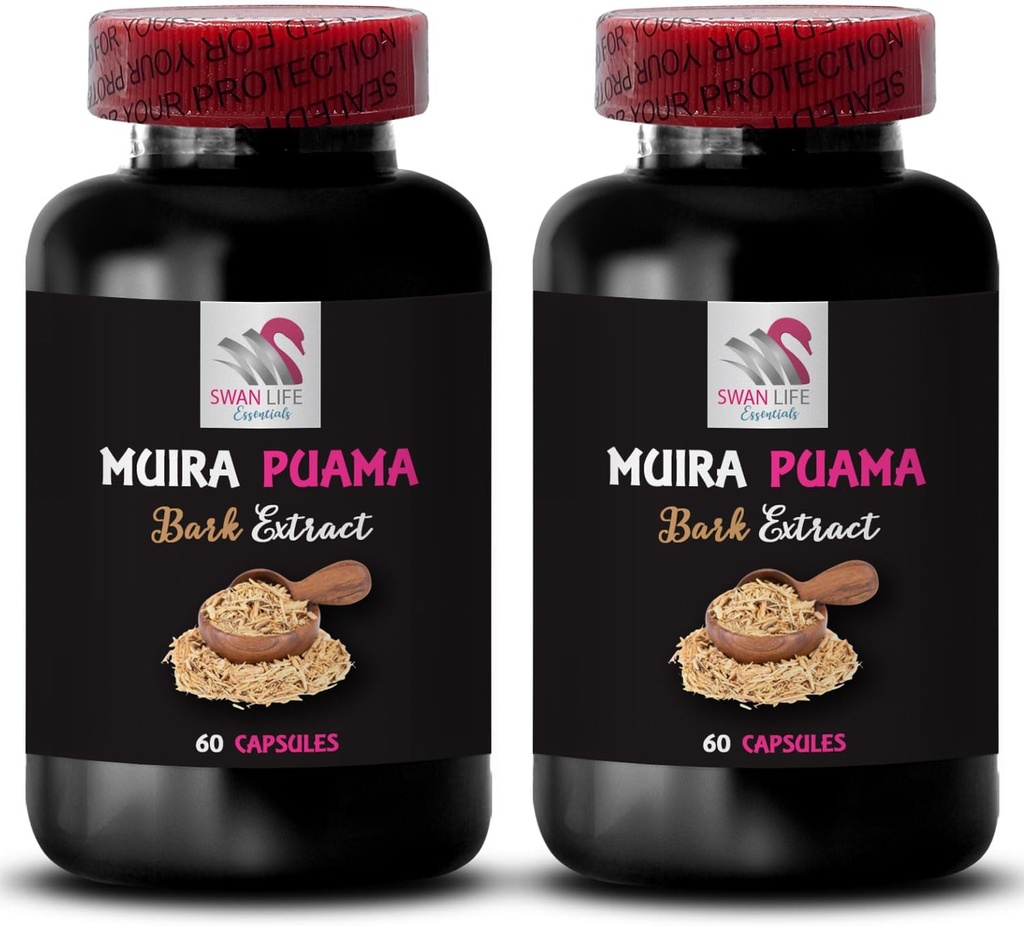 Energy Lift - MUIRA PUAMA BARK EXTRACT - Botanical Fuel Source, Mindset Support, Strength Support, Lifestyle Companion, Botanical Drive, Sustainable Energy, Plant Synergy 2 Bottles 120 Capsules