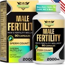 Fertility Supplements for Men, Male Fertility Supplement - Optimal Sperm Count, Motility and Strength, 2000MG Mens Prenatal Vitamins with CoQ10 Maca Root, Zin, NAC &Folate for Conception - 90 Capsules