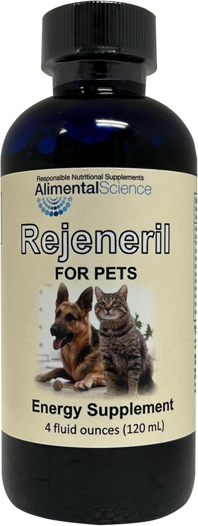 Rejeneril-FP 4oz up to 240 Servings Naturally Relieve Fatigue in Pets Increase Energy Normal Appetite Immune Support Dog Cat & Pet Formulation Antioxidant Vitamin Mineral Supplement Longevity Vitality