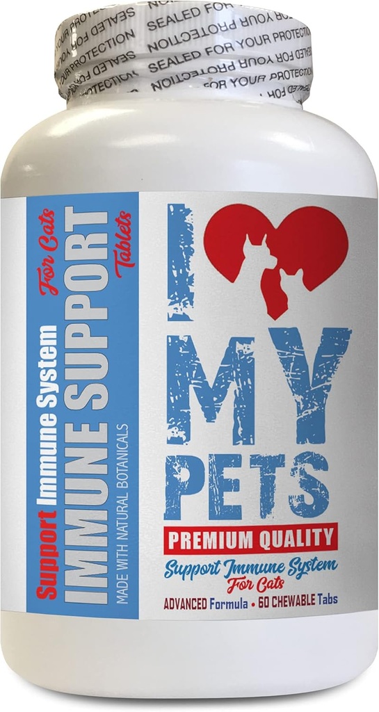 I LOVE MY PETS LLC cat Liver Treats - CAT Immune Support - Booster - Healthy Supplement - Milk Thistle Cats - 60 Treats (1 Bottle)
