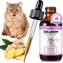Collagen for Cats 2 fl.oz, Liquid Collagen for Cats Drops, Premium Grass-fed Collagens for Cat Skin and Coat Supplement, Itch Relief for Cat with Allergies Immunity, with Bovine Collagens, Biotin, MSM