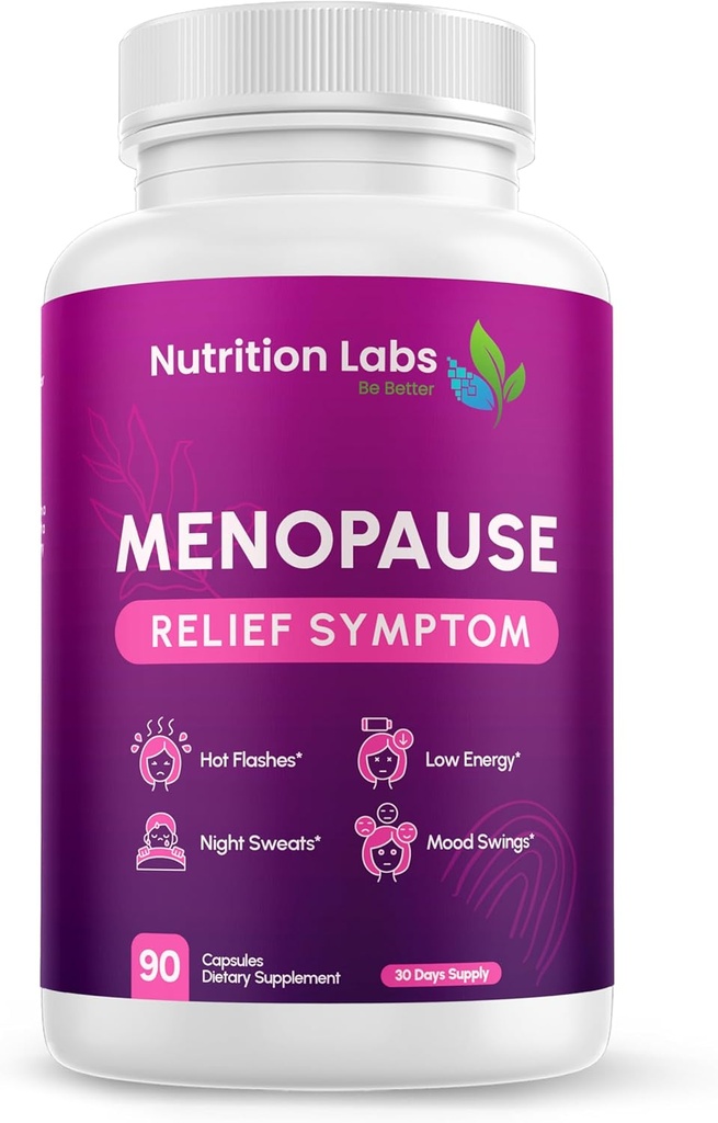 Menopause Symptom Relief and Support Supplement for Women, MAKTrek Technology Clinically Proven Vegan Ingredients Provide Menopause Relief, Night Sweats & Hot Flash Relief, Drug-Free & Non-GMO. 90 CT