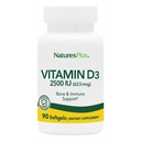 NaturesPlus Vitamin D3 2500 IU - 90 Softgels - Bone Strength & Immune Support - 90 Servings