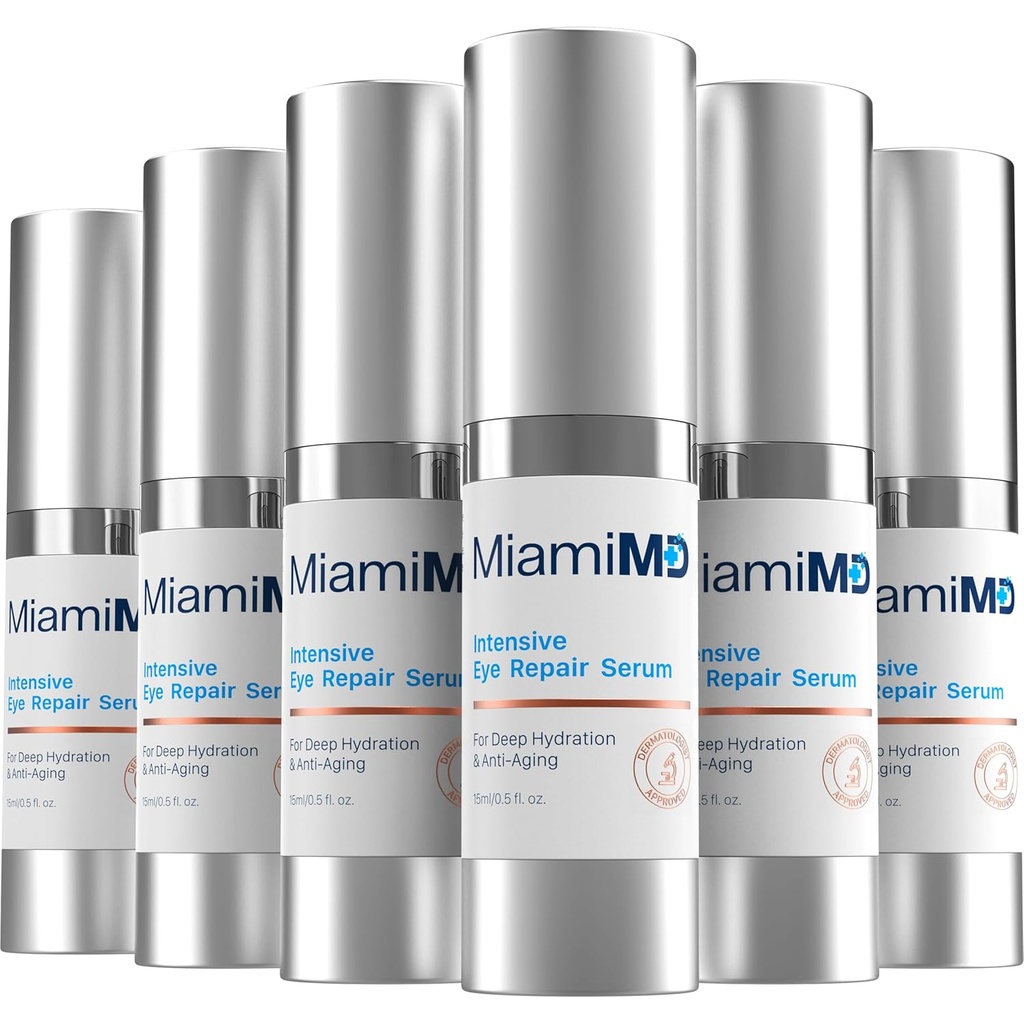 Eye Serum (15ml) Under Eye Treatment for Dark Circles, Crow's Feet & Eye Bags - Eye Serum for All Skin Type - Anti-Aging Under Eye Cream - Reduces Eye Puffiness - For Day & Night Time Use - 6 PACK