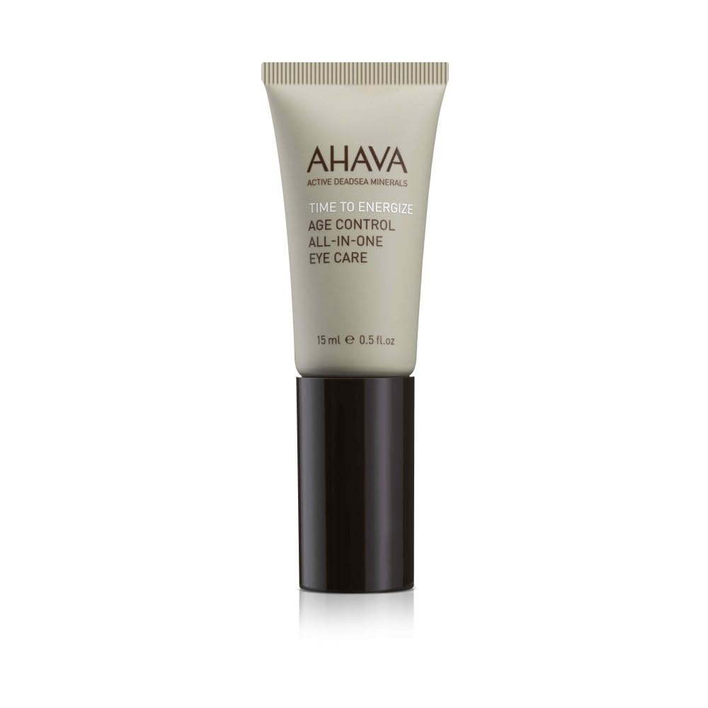 AHAVA Time To Energize Men's Age Control All-in-One Eye Care - Refreshing & Hydrating Gel to Smooth Undereye Area, Reduce Dark Circles, with Osmoter, Aloe Vera, Caffeine, Peptides & G-Force, 0.5 Fl.Oz