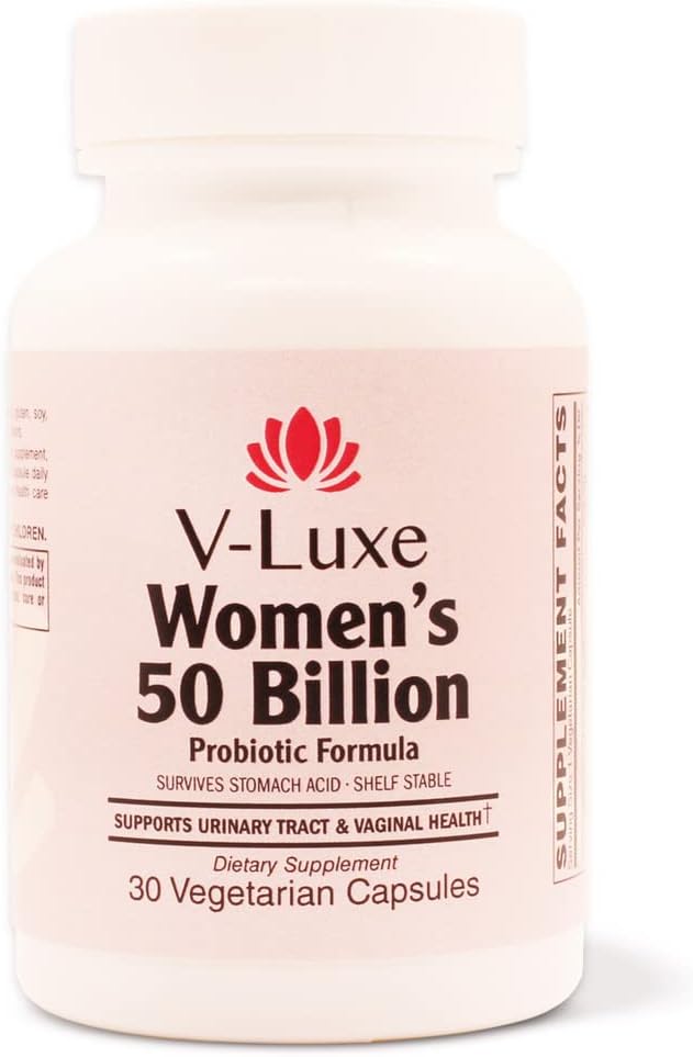 V-Luxe 50 Billion CFU Probiotics for Bacterial Vaginosis, Yeast Infections, & UTIs Backed by Science, Formulated for Women, Natural Remedy to Balance pH & Prevent Recurring Infections | 30 Day Supply