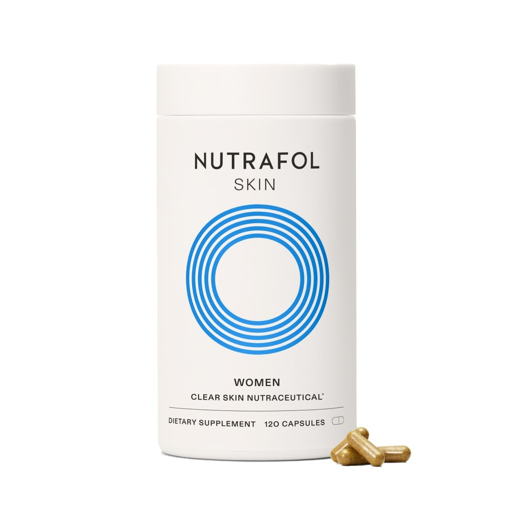 Nutrafol Clear Skin Acne Supplement for Women, Clinically Tested for Clearer, Smoother Skin, Physician-Formulated, Vegan
