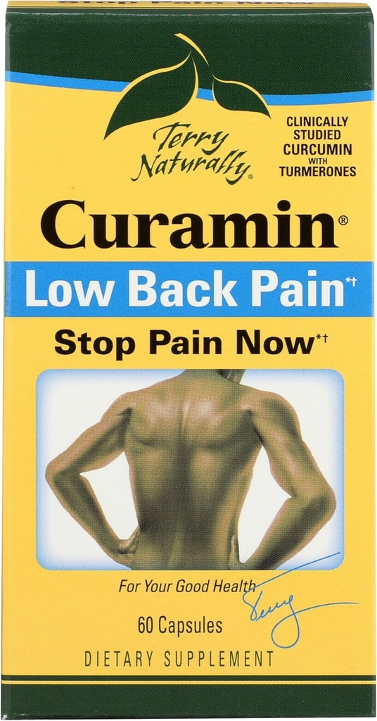 Terry Naturally Curamin Low Back Pain - 60 Vegan Capsules - Targeted Relief Supplement, Supports Healthy Cartilage & Comfort - Non-GMO, Gluten-Free - 20 Servings