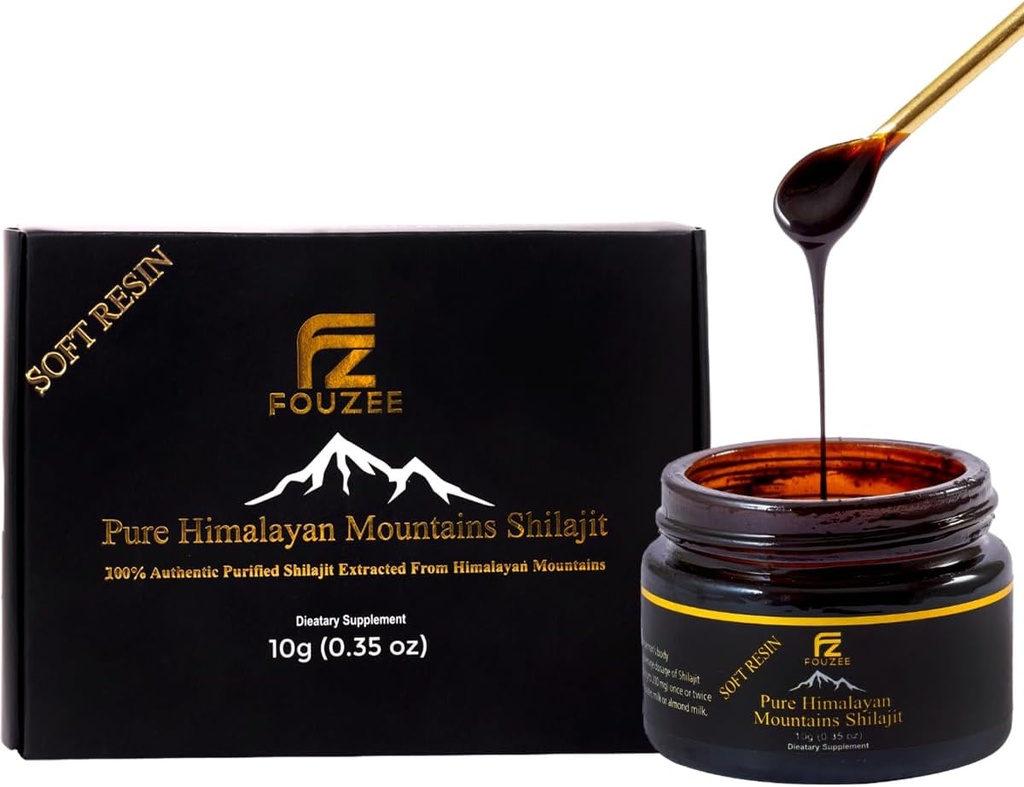 Pure Himalayan Shilajit — Trace Mineral Supplement for Women & Men — All Natural & Authentic Shilajit Resin in Amber Glass Bottle — Fulvic Acid for Energy Boost & Immunity (10 Gram)