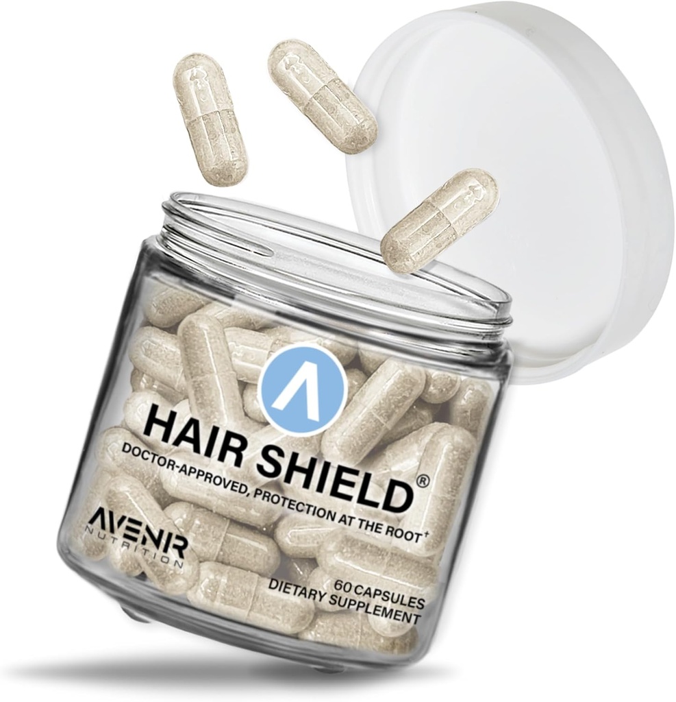 Hair Shield | Hair Skin and Nails Vitamins for Hair Growth and Stronger Nails, Biotin Vitamins with Calcium & Zinc for Women and Men, 60 Capsules