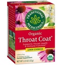 Traditional Medicinals Organic Throat Coat Lemon Echinacea Herbal Tea, Supports Throat Health (16 Count (Pack of 2))