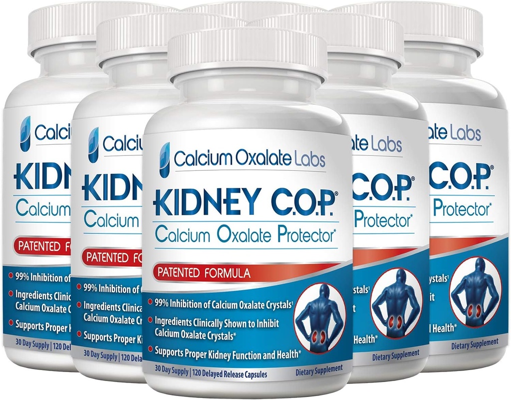 KIDNEY C.O.P. Calcium Oxalate Protector 120 Capsules, Kidney Support for Calcium Oxalate Crystals, Helps Stops Recurrence of Stones, Stronger Than Chanca Piedra Stone Breaker Supplements, 6 Pack