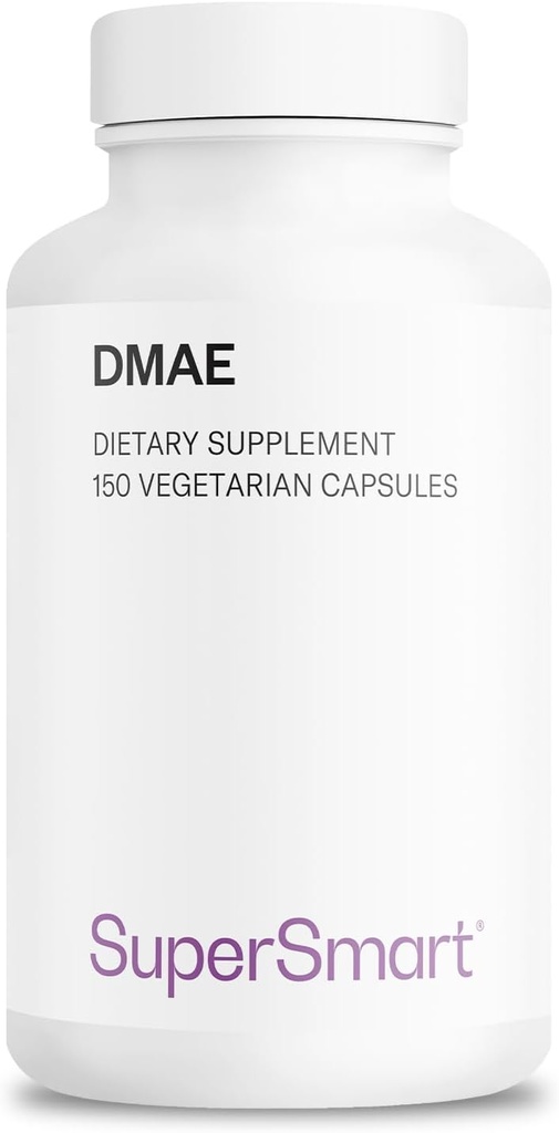Supersmart - DMAE Supplement 390mg per Day (Dimethylaminoethanol) - from DMAE Bitartrate - Choline Production | Non-GMO & Gluten Free - 150 Vegetarian Capsules